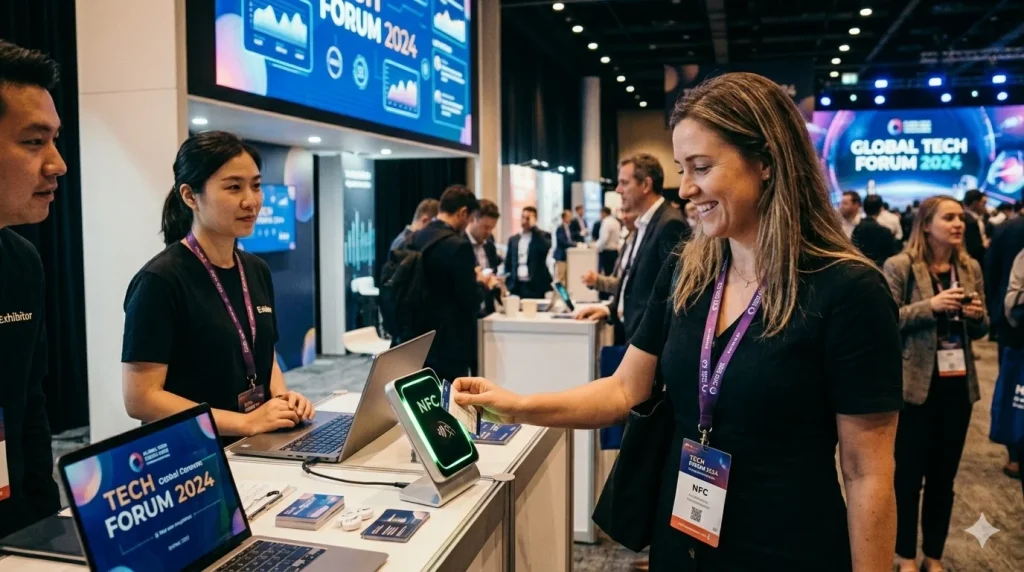 rfid event badge technology conference smart badge scanning event networking rfid badge